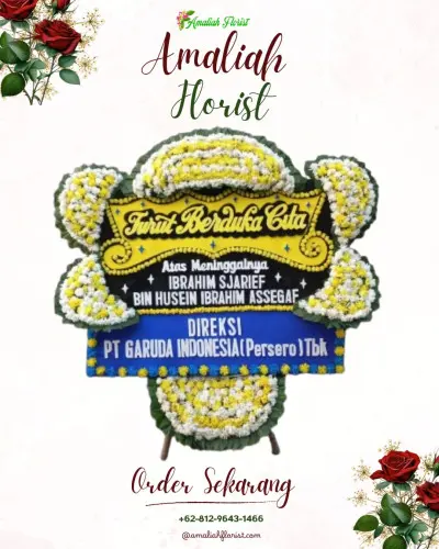 Papan Bunga Duka di Besuk