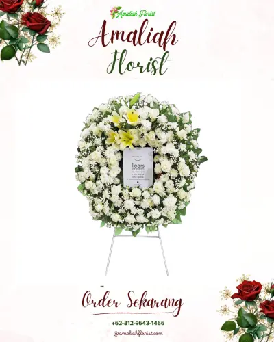 Krans Bunga Duka Cita di Besuk